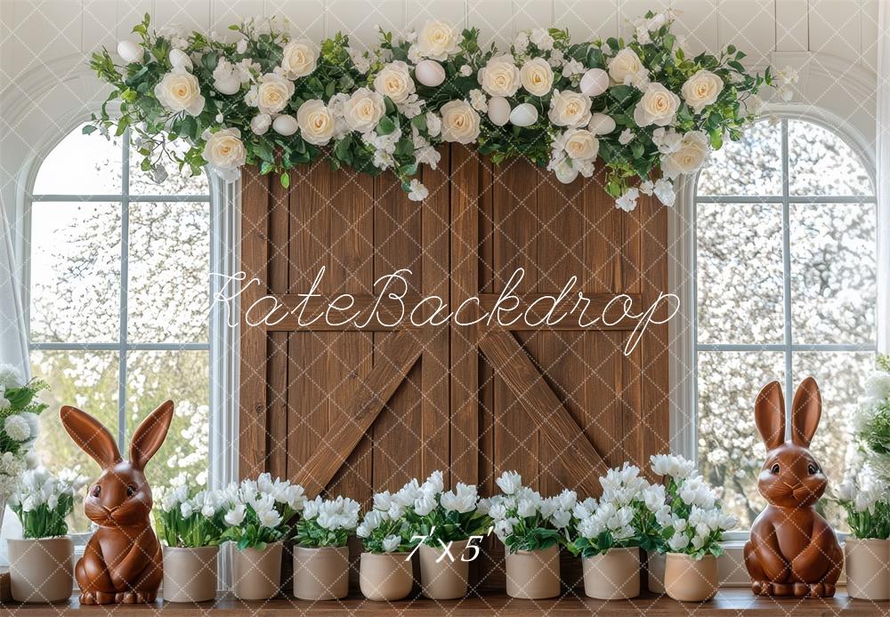 Sfondo Portone di Fattoria Pasquale con Fiori Designed by Mini MakeBelieve