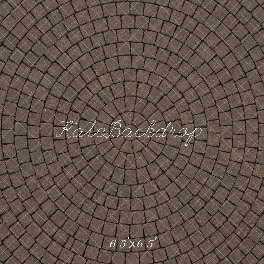 Kate Brown Cobblestone Pattern Floor Backdrop Designed by Mini MakeBelieve