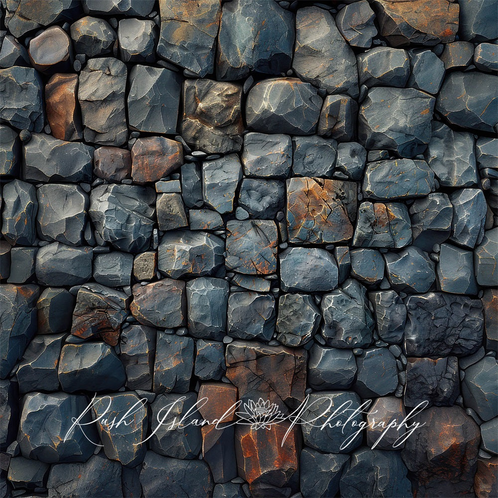 Kate Grey Cobblestone Wall Backdrop Designed by Laura Bybee