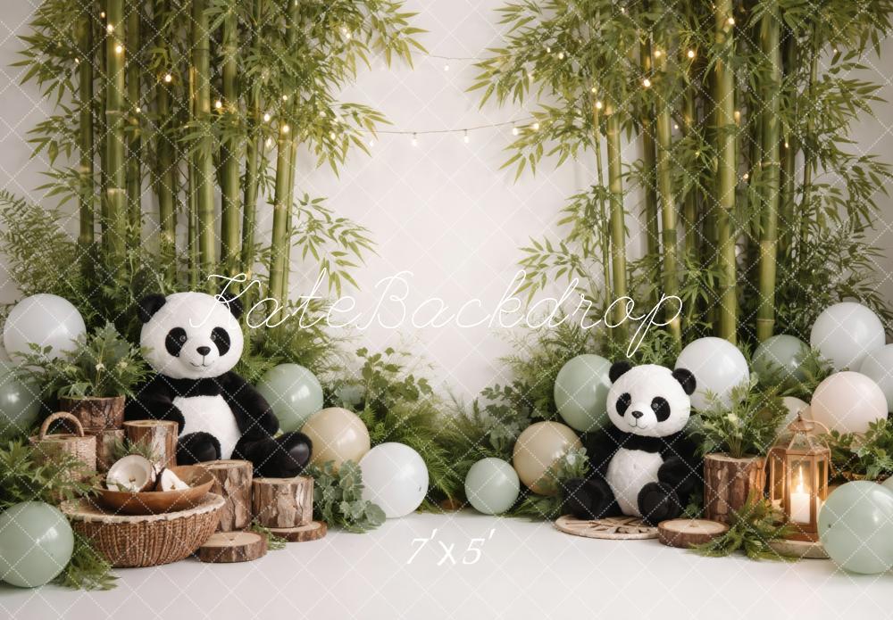 Kate Panda Bamboo Forest Balloons Lanterns Printed Backdrop Designed by Vertigo Productions
