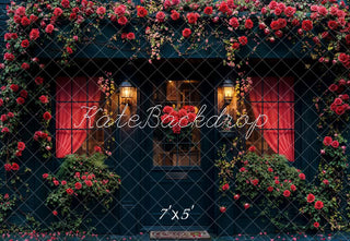Kate Romantic Night Rose House Printed Backdrop Designed by Emetselch
