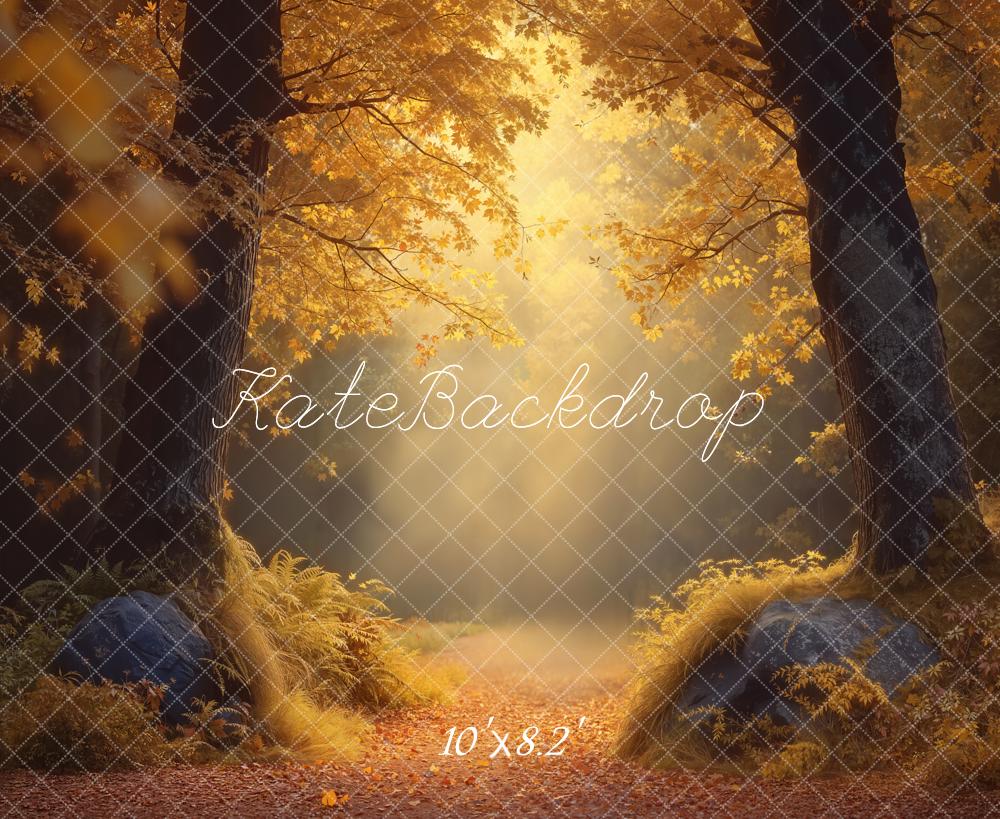 Sfondo della Foresta Autunnale con Luce Dorata progettato da Emetselch