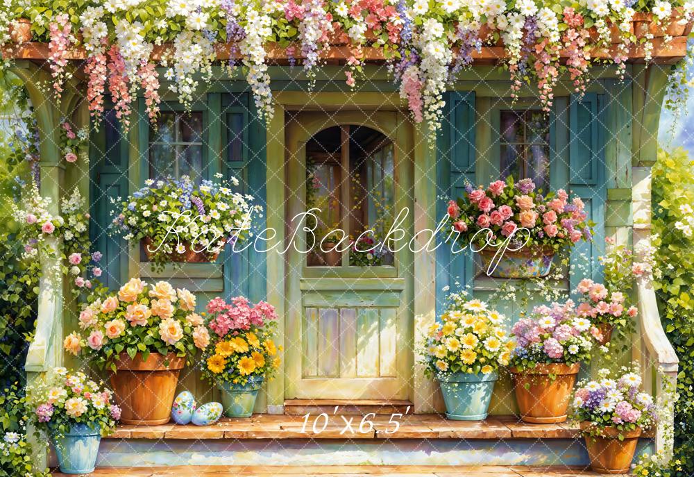 Kate Spring Floral Doorway Watercolor Backdrop Designed by Emetselch