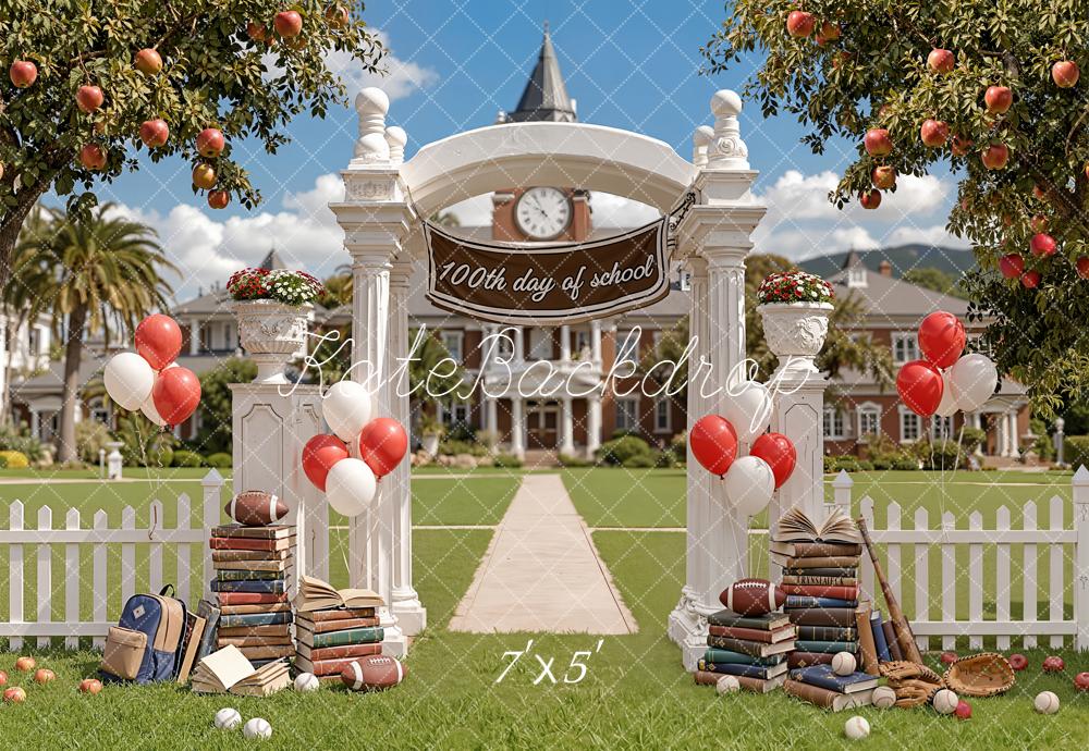 TEST Kate Back to School Arch Balloons Books Sports Equipment Backdrop Designed by Emetselch