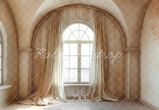 Cortinas de ventana arqueadas elegantes Fondo diseñado por Mini MakeBelieve