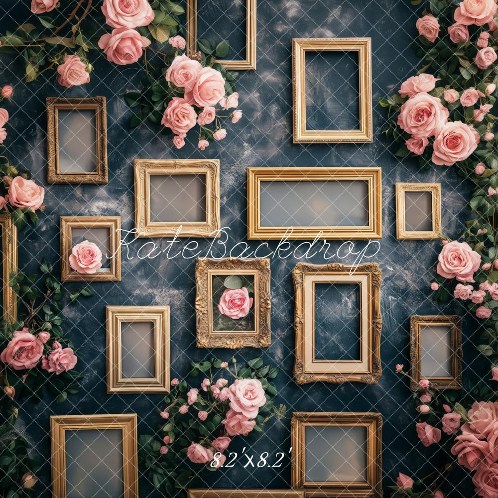 Kate Vintage Frame Pink Roses Backdrop Designed by Patty Roberts