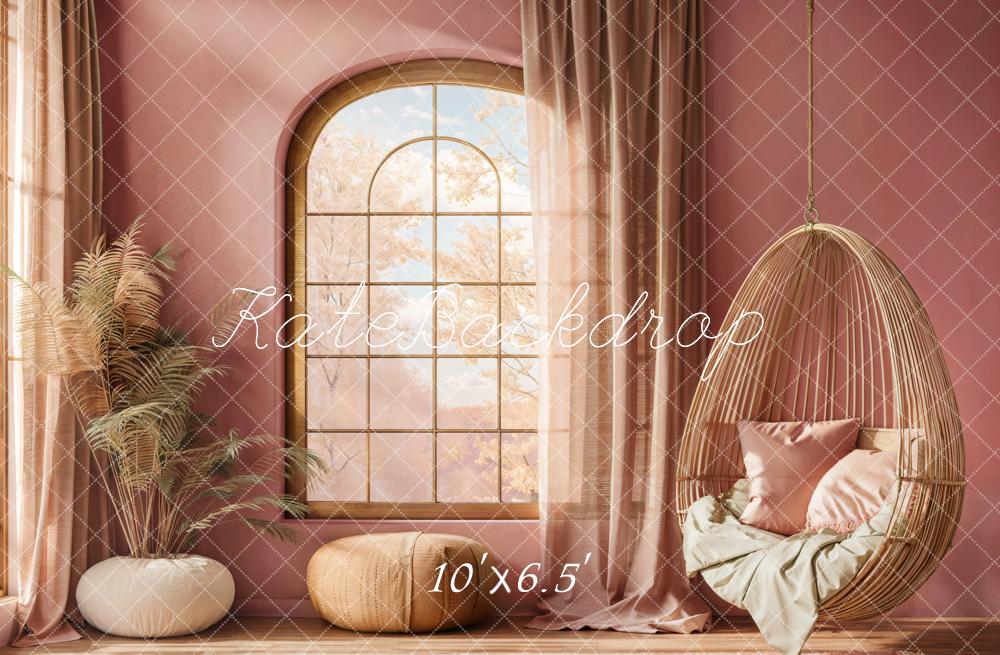 Kate Cozy Indoor Swing Chair Window Backdrop Designed by Emetselch