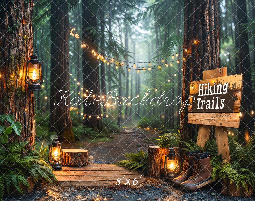 Kate Outdoor Forest Hiking Trails Lantern Backdrop Designed by Kate Image
