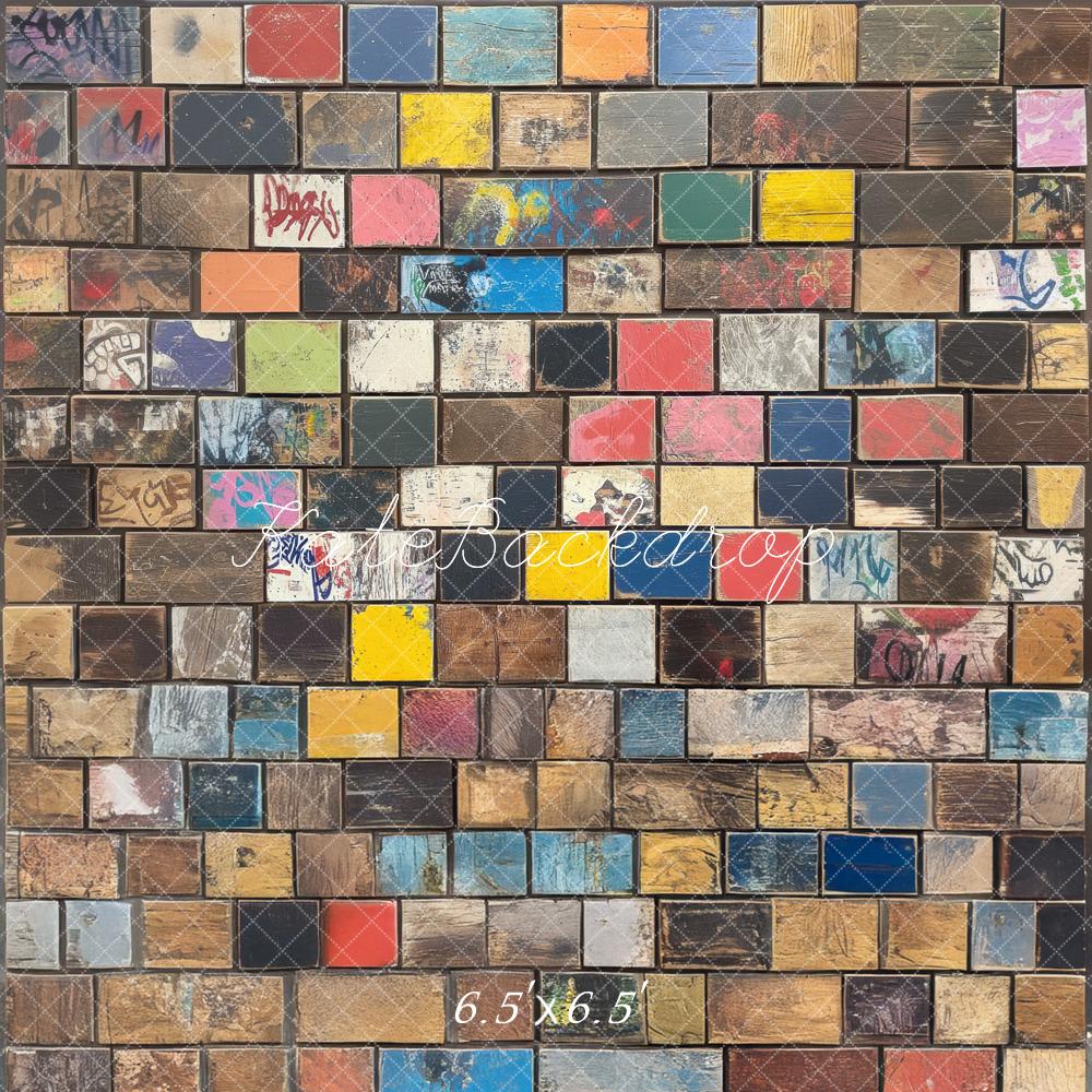 Kate Graffiti Punk Tile Floor Backdrop Designed by Mini MakeBelieve