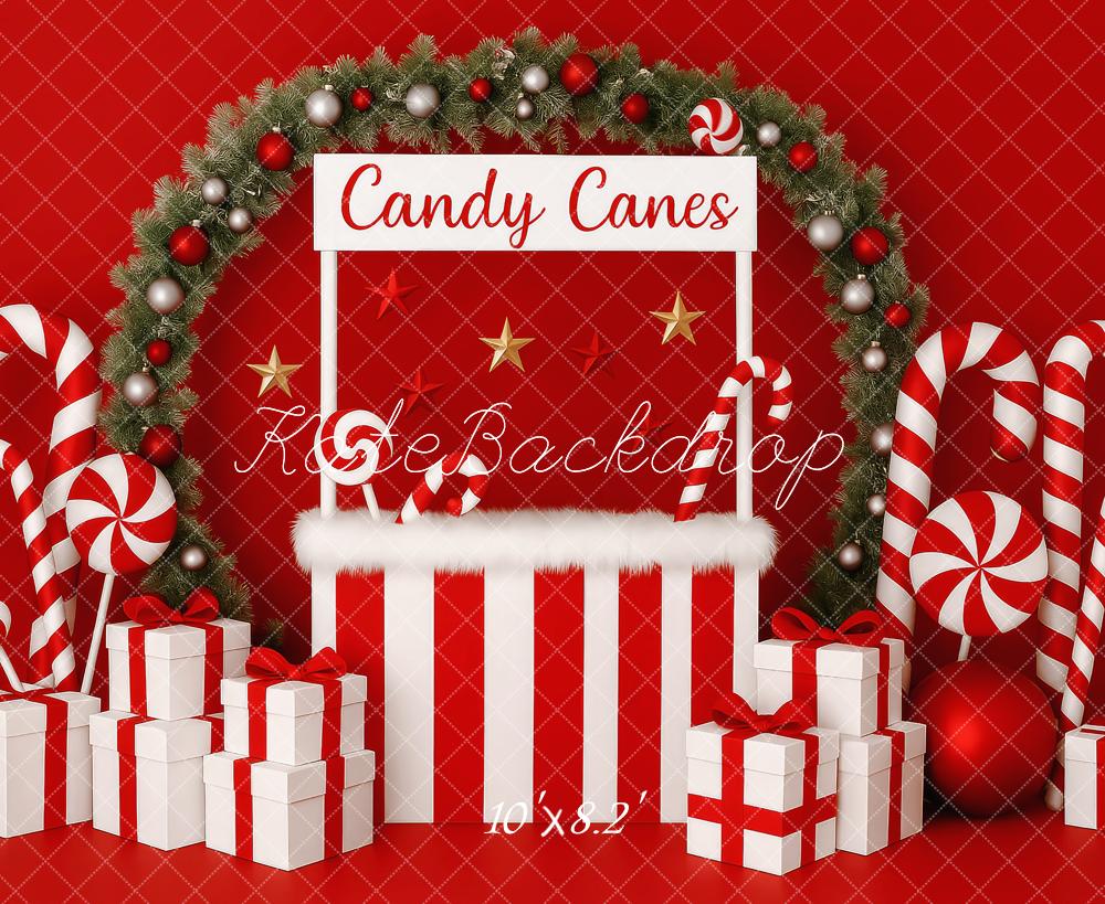 Kate Christmas Candy Cane Stand Gifts Backdrop Designed by Patty Roberts