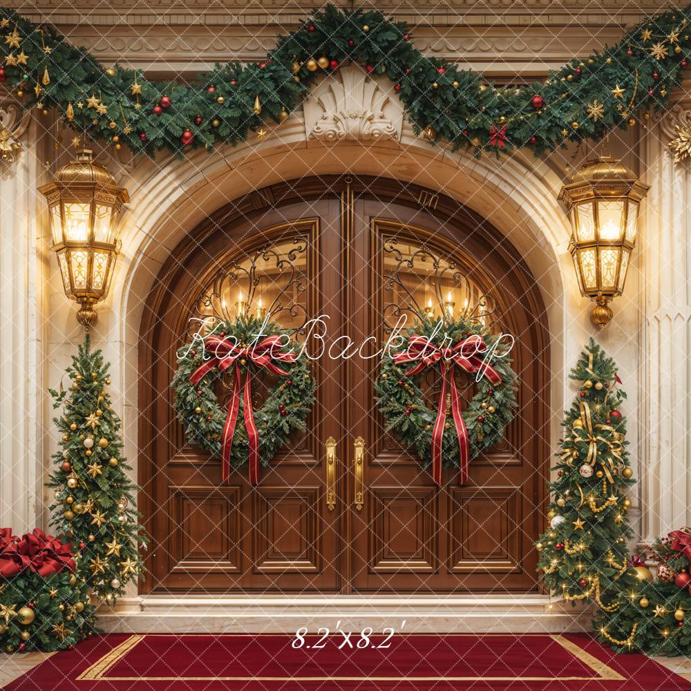 Kate Christmas Garland Wreath Trees Retro Doorway Arch Backdrop Designed by Emetselch