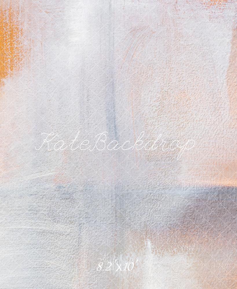 Kate Abstract Texture Pastel Orange Gray Printed Portrait Headshot Backdrop Designed by Fantasyphotoart