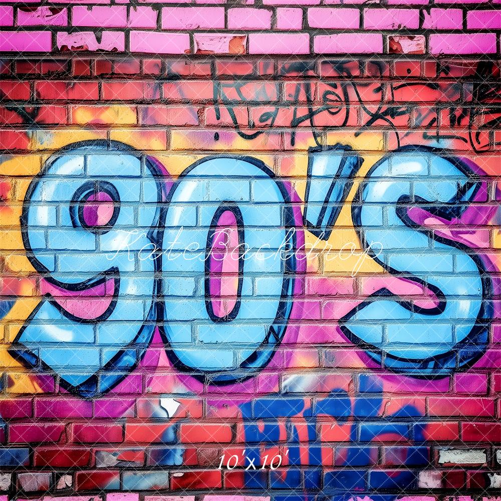 Vibrant 90s Graffiti Urban Backdrop