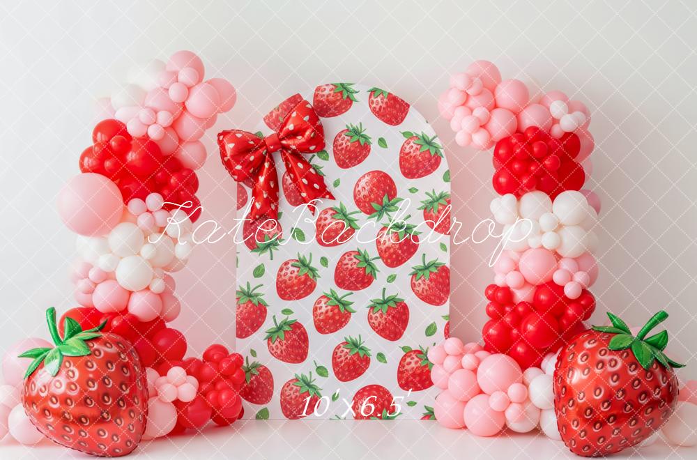 Kate Cake Smash Strawberry Balloon Arch Backdrop Designed by Patty Roberts