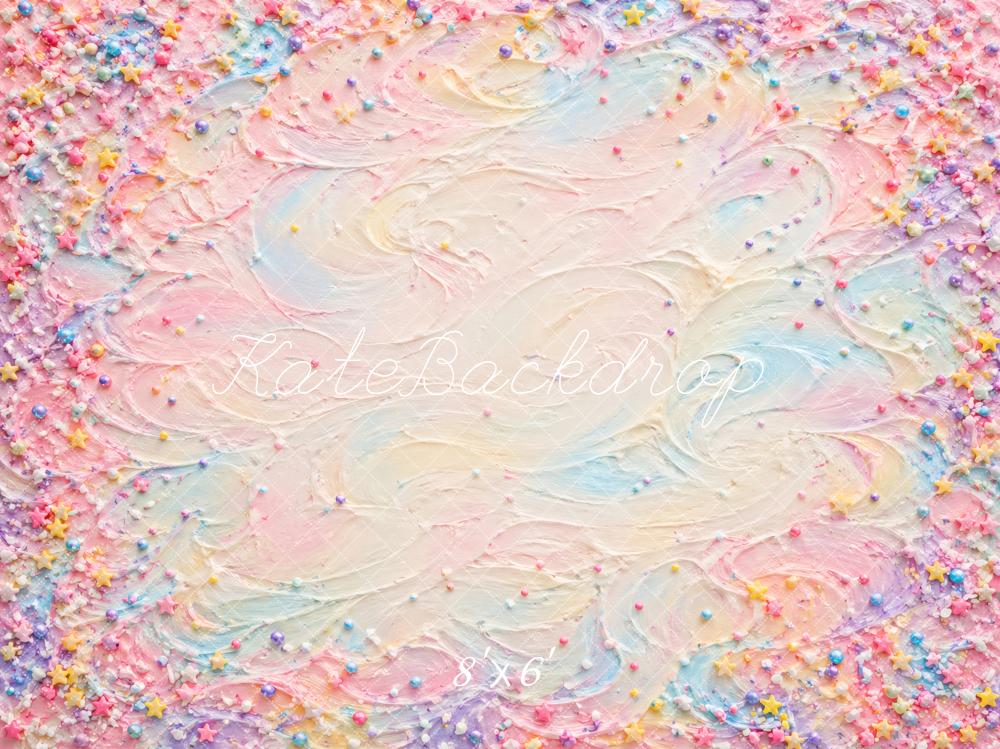 Kate Sweet Pastel Frosting Texture Sprinkles Printed Backdrop Designed by Vertigo Productions
