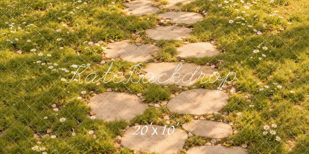 Kate Spring Garden Stepping Stone Path Wildflowers Floor Printed Backdrop Designed by Kate Image