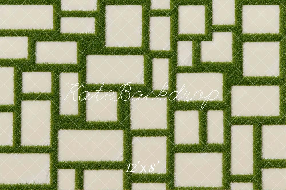 Kate Geometric Grass and Stone Floor Backdrop Backdrop Designed by Mini MakeBelieve