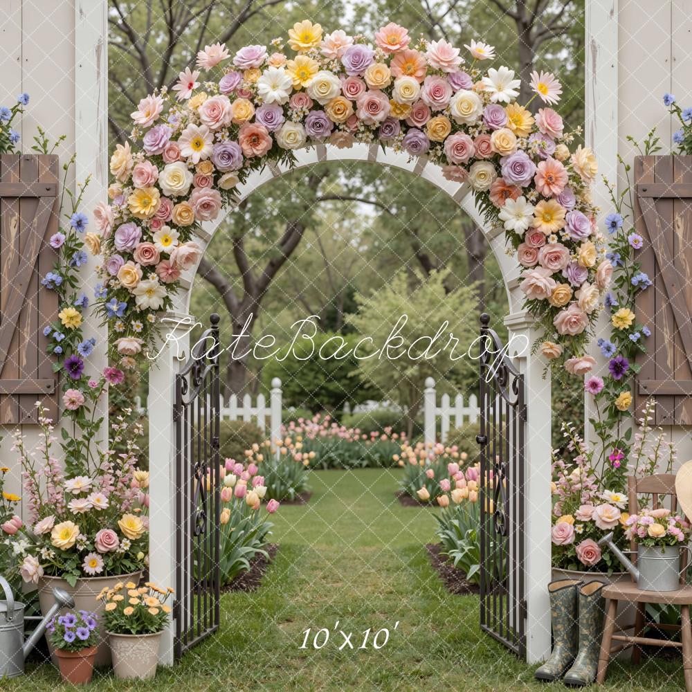 Kate Spring Flower Arch Garden Gate House Backdrop Designed by Mini MakeBelieve