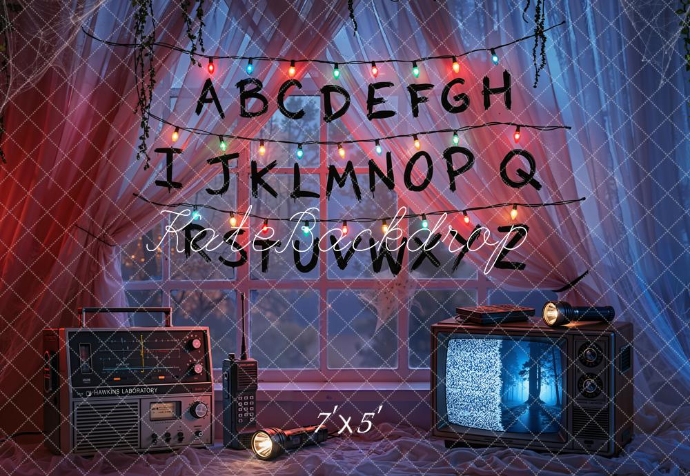 Kate Alphabet Lights Retro TV Window Backdrop Designed by Emetselch