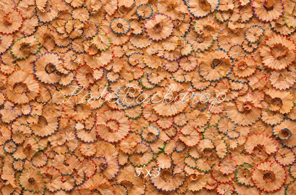 Kate School Colorful Pencil Shavings Pattern Printed Backdrop Designed by Vertigo Productions