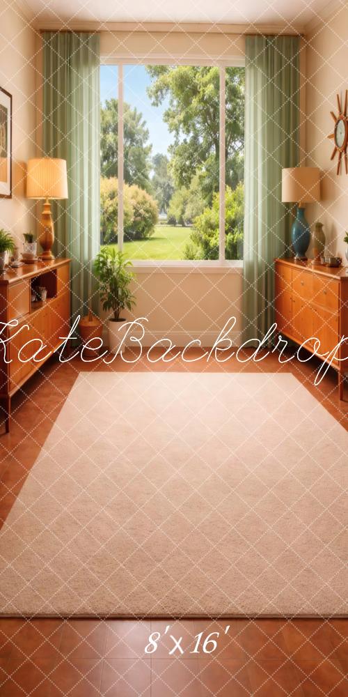 Kate Sweep Interior Living Room Window Cabinets Printed Backdrop Designed by Vertigo Productions