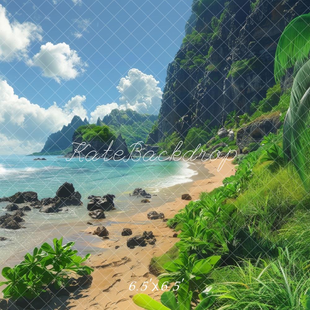 Tropical Beach Paradise Scenic Backdrop