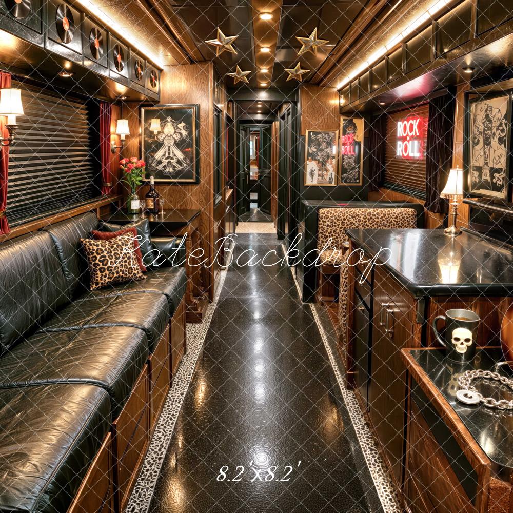 Kate Rock And Roll Tour Bus Interior Guitar Printed Backdrop Designed by Mini MakeBelieve