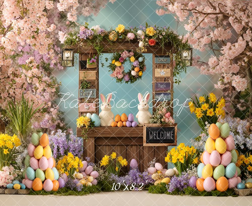 Kate Easter Bunny Flower Arch Egg Stand Backdrop Designed by Chain Photography