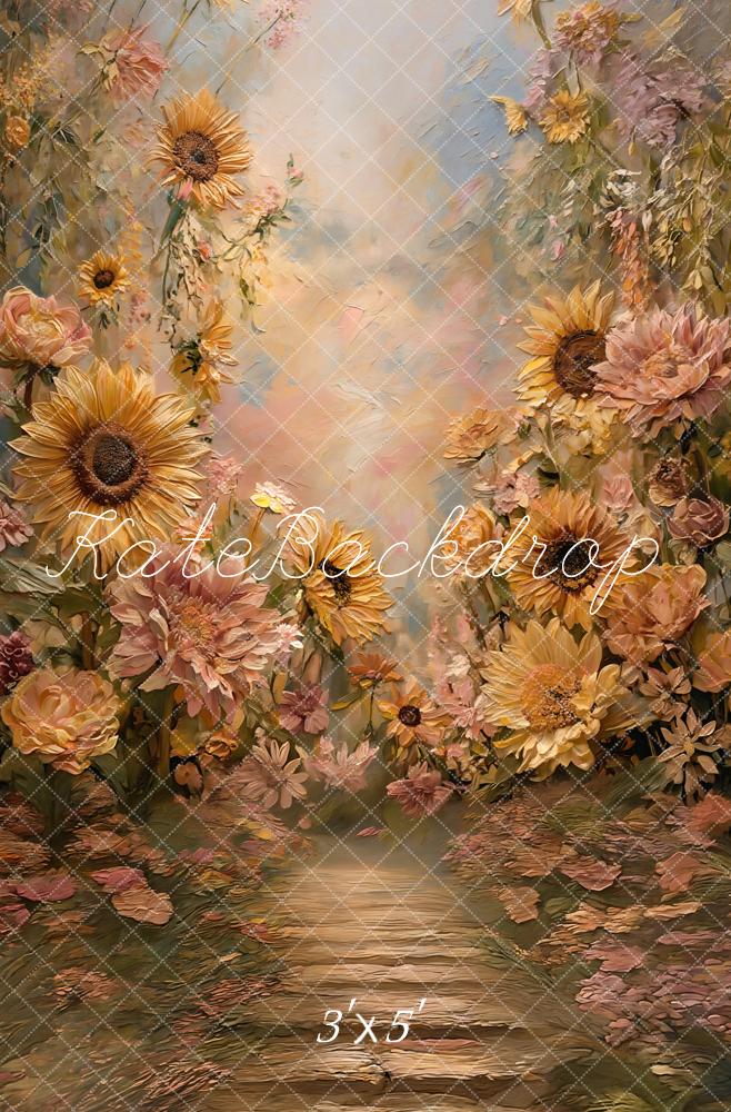 Kate Sunflower Floral Garden Path Backdrop Designed by GQ