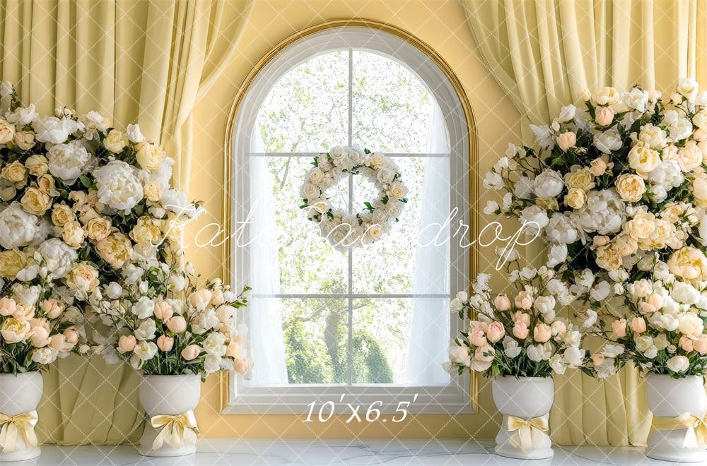 Kate Easter Spring Floral Arch Window Backdrop Designed by Mini MakeBelieve