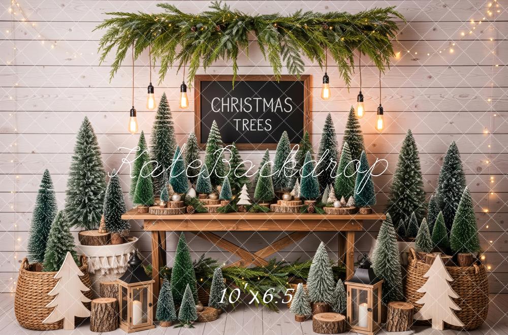 Kate Christmas Pine Trees Table Lantern Garland Backdrop Designed by Patty Roberts