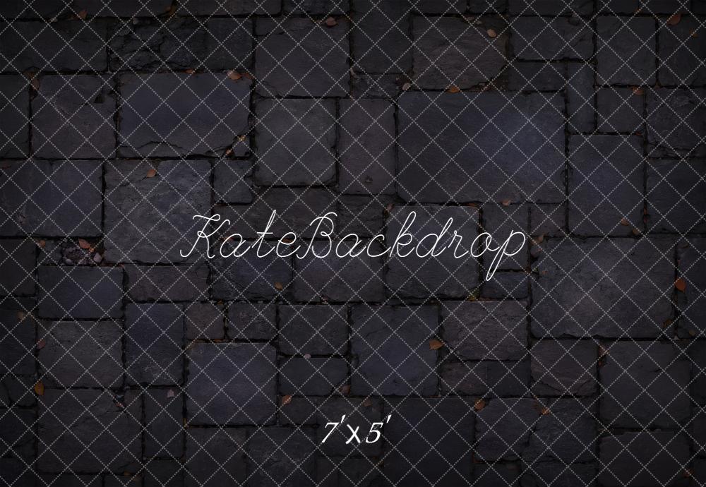 Kate Dark Cobblestone Floor Printed Backdrop Designed by Emetselch