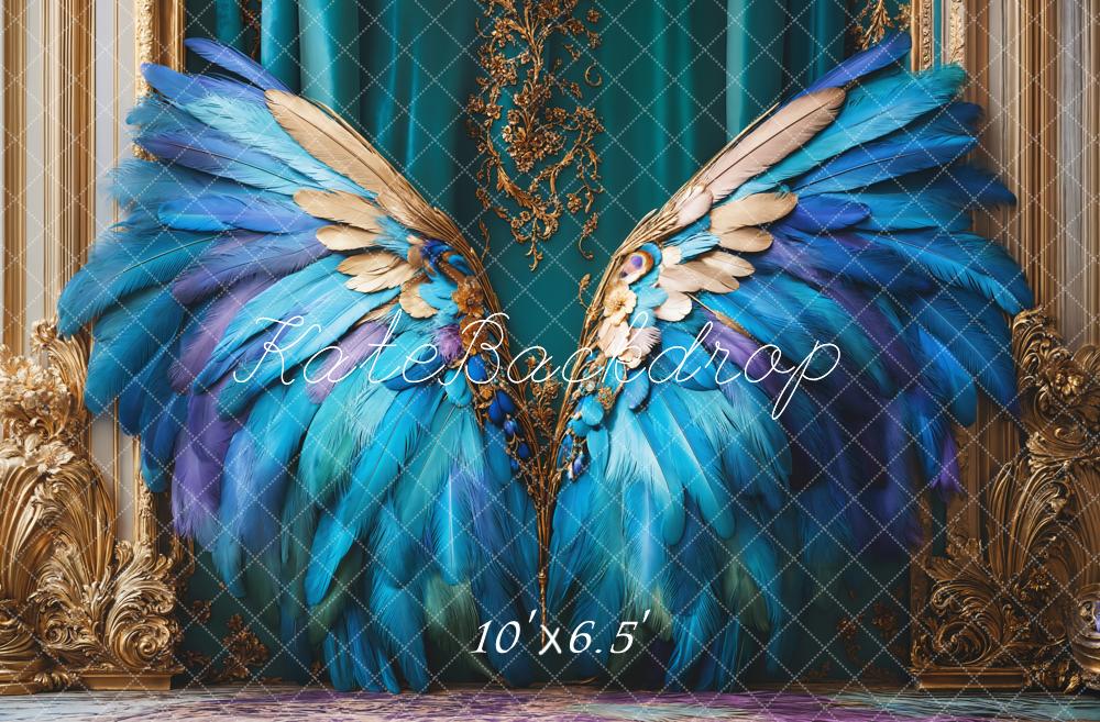 Fondo de Alas de Pluma Azul de Fantasía Diseñado por Emetselch