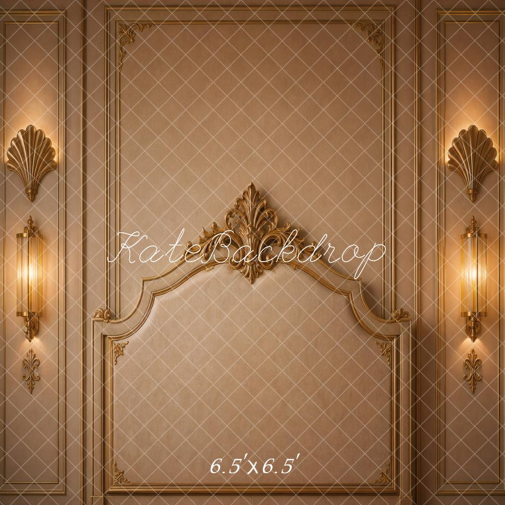 Kate Headboard Gold Ornate Vintage Wall Panel Printed Backdrop Designed by Vertigo Productions