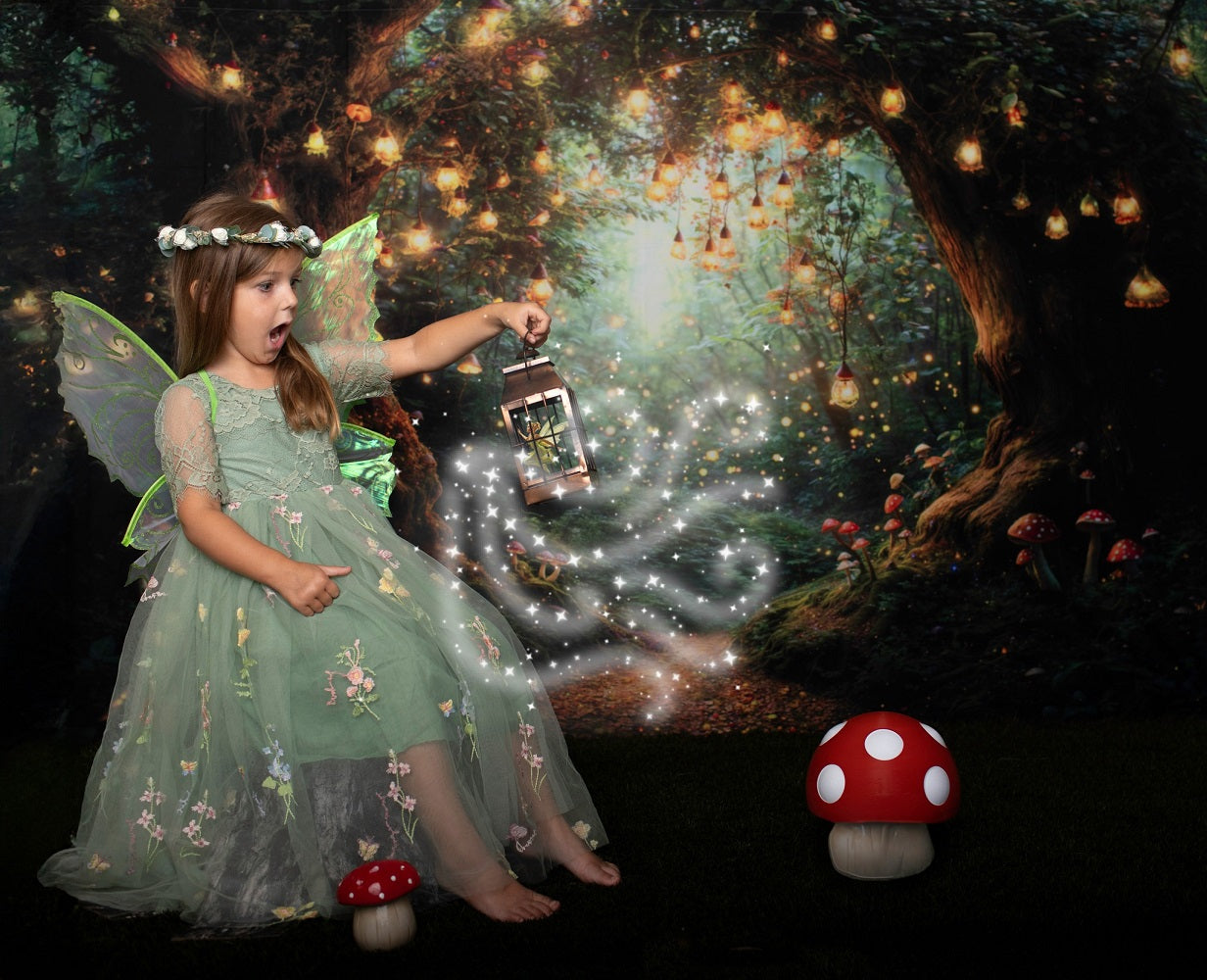 Tema del Bosco Fiabesco Luci Funghi Fondale Designed by Emetselch