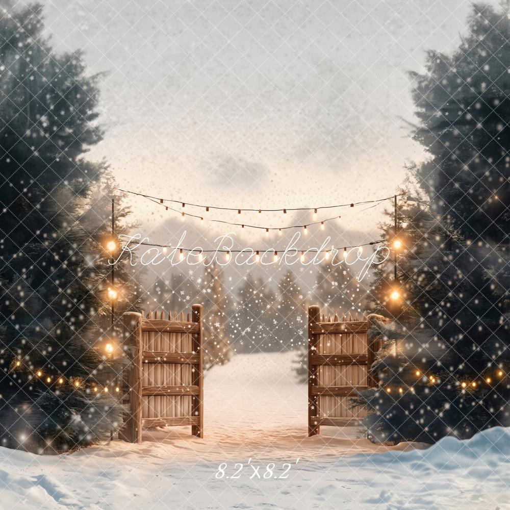 Kate Winter Wonderland Gate Snow Backdrop Designed by Emetselch