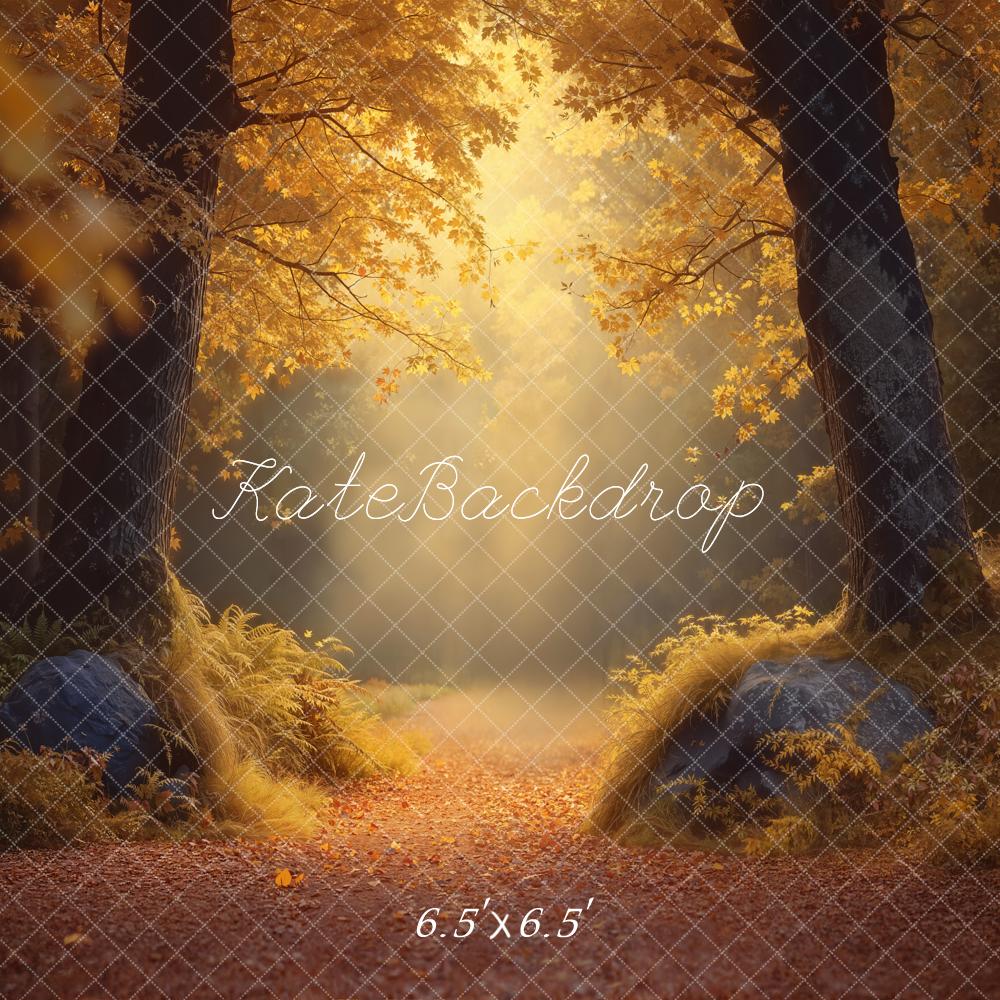 Sfondo della Foresta Autunnale con Luce Dorata progettato da Emetselch