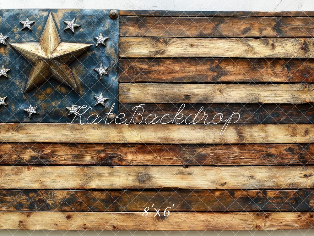 Kate Independence Day Rustic American Wood Flag Backdrop Designed by Mini MakeBelieve