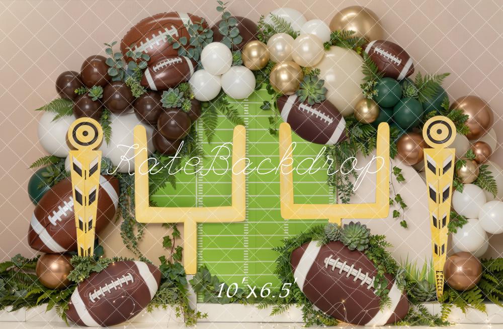 Kate Sports Football Field Goal Post Balloons Printed Backdrop Designed by Chain Photography