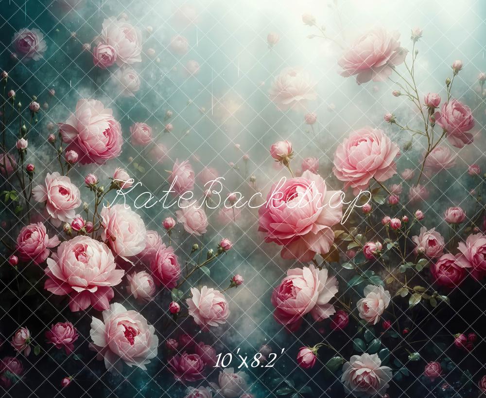 Kate Floral Pink Flower Garden Backdrop Designed by Mini MakeBelieve