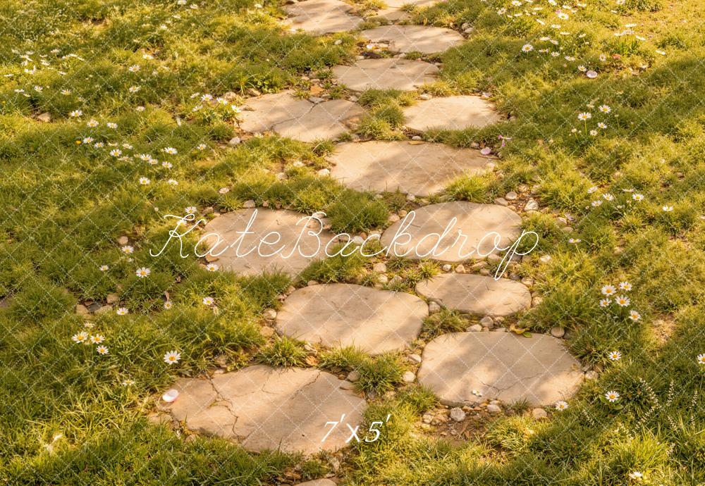 Kate Spring Garden Stepping Stone Path Wildflowers Floor Printed Backdrop Designed by Kate Image