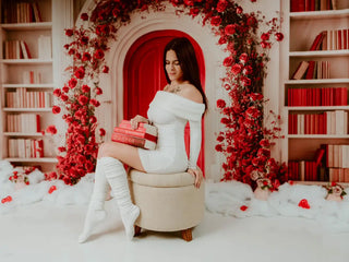 Kate Valentine's Day Rose Arch Bookshelf Printed Backdrop Designed by Emetselch