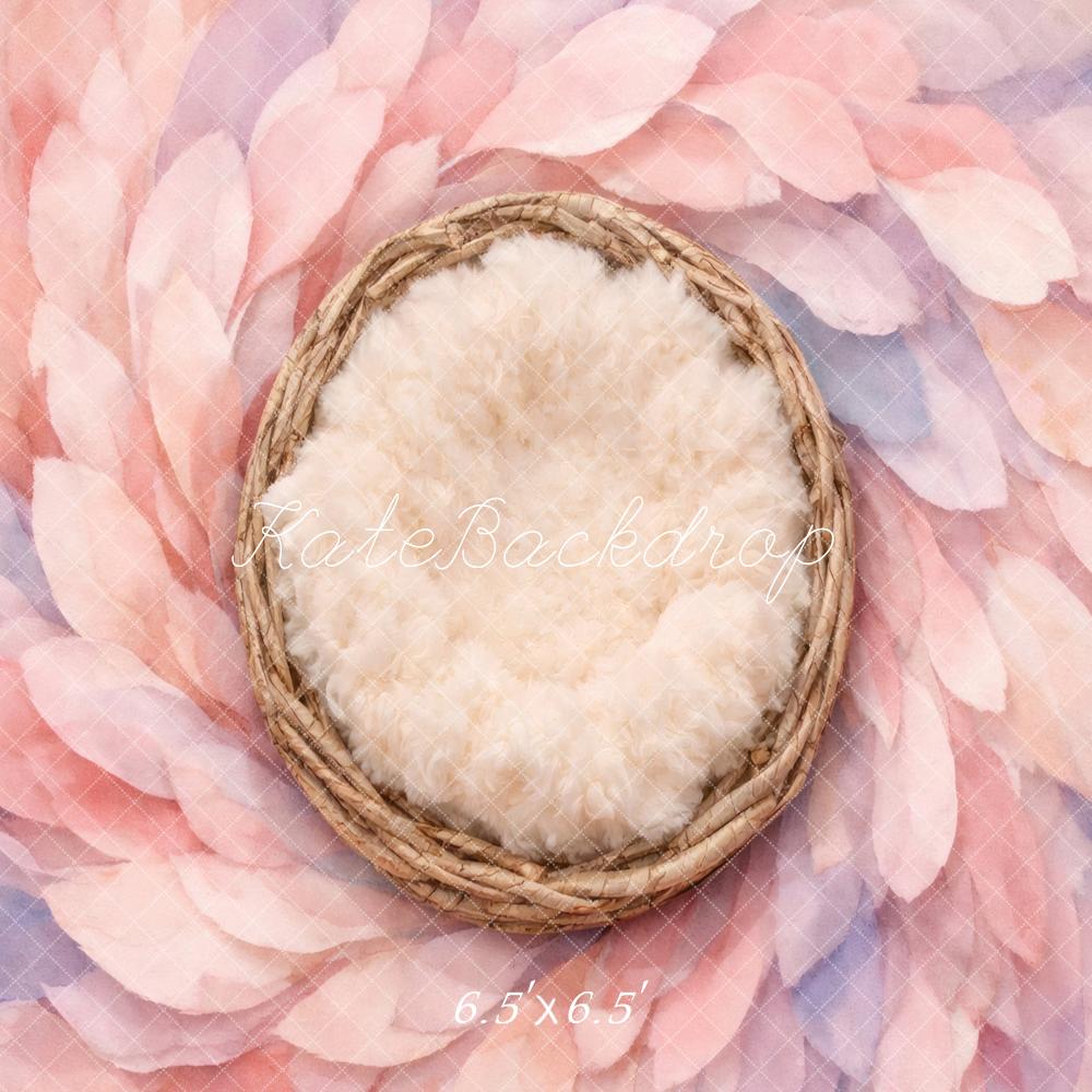 Kate Newborn Pastel Petal Leaves Nest Floor Printed Backdrop Designed by Vertigo Productions