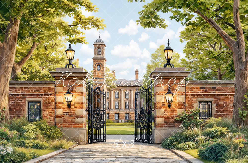Kate Brick Wall Gate and Manor Backdrop Designed by Chain Photography