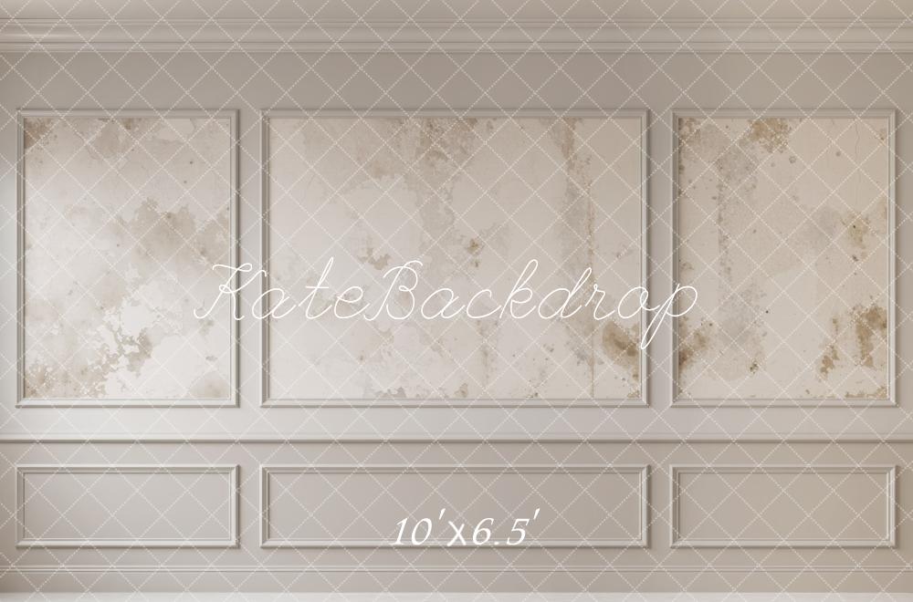 Kate Beige Retro Wall Panel Printed Backdrop Designed by Mini MakeBelieve