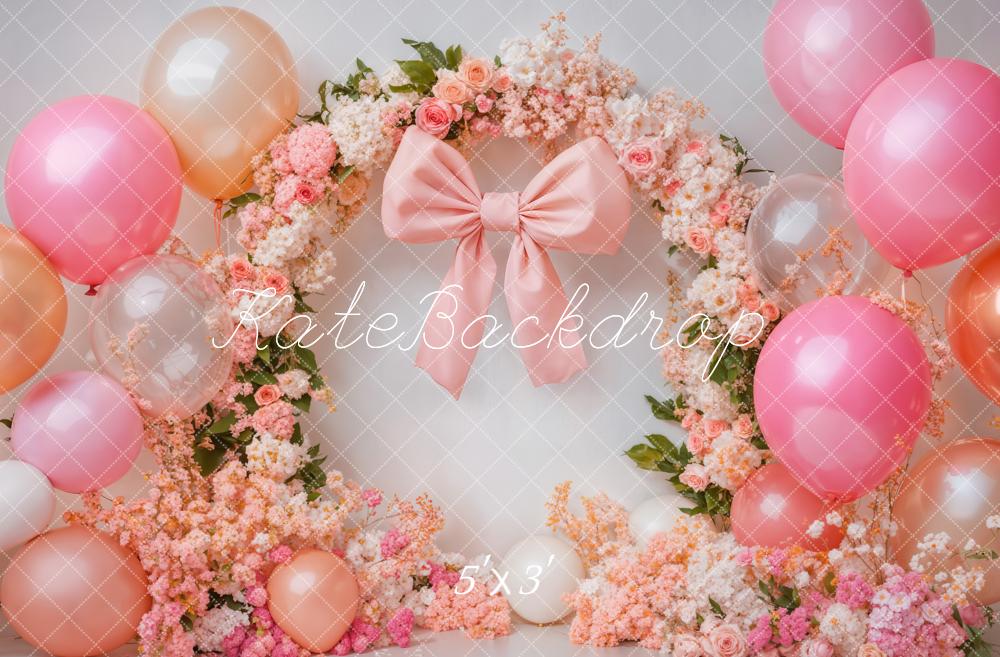 Fondo de globos rosas de arco floral smash cake