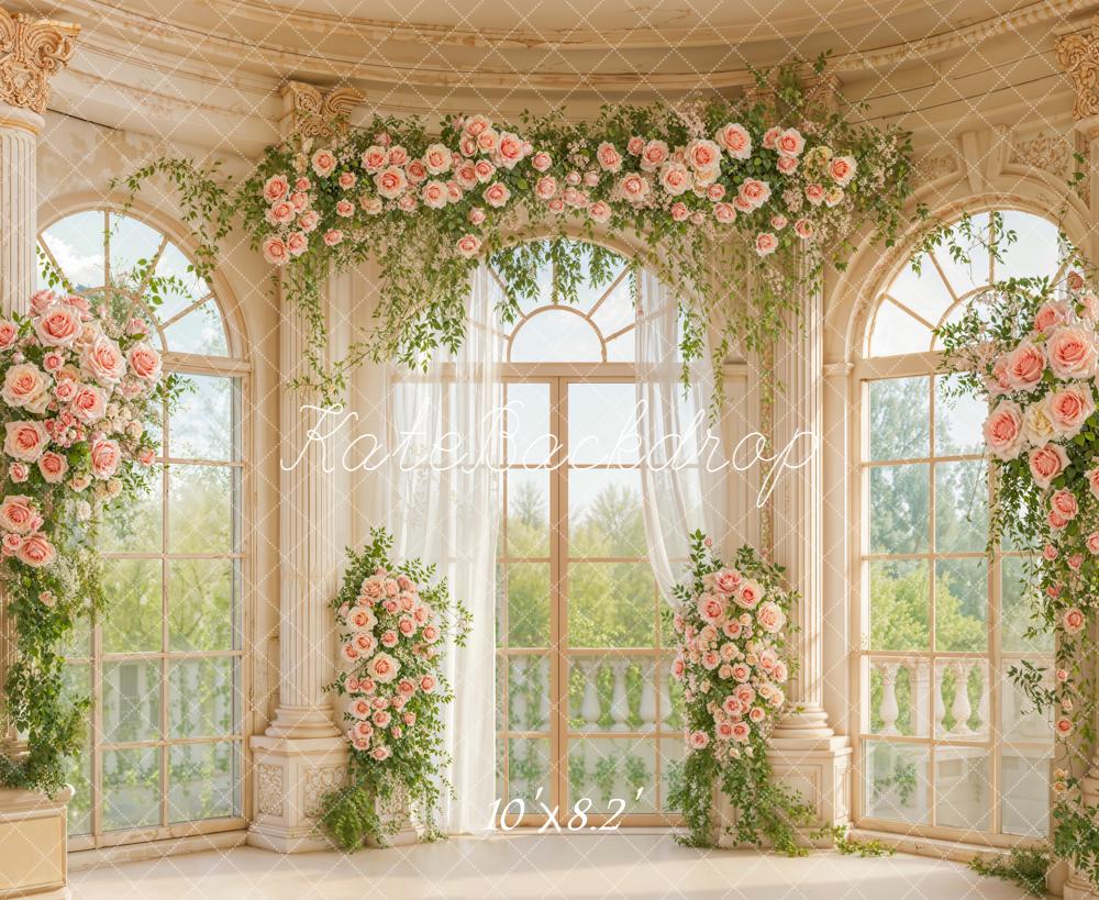 Kate Spring Romantic Flower Arch Columns Windows Backdrop Designed by Emetselch