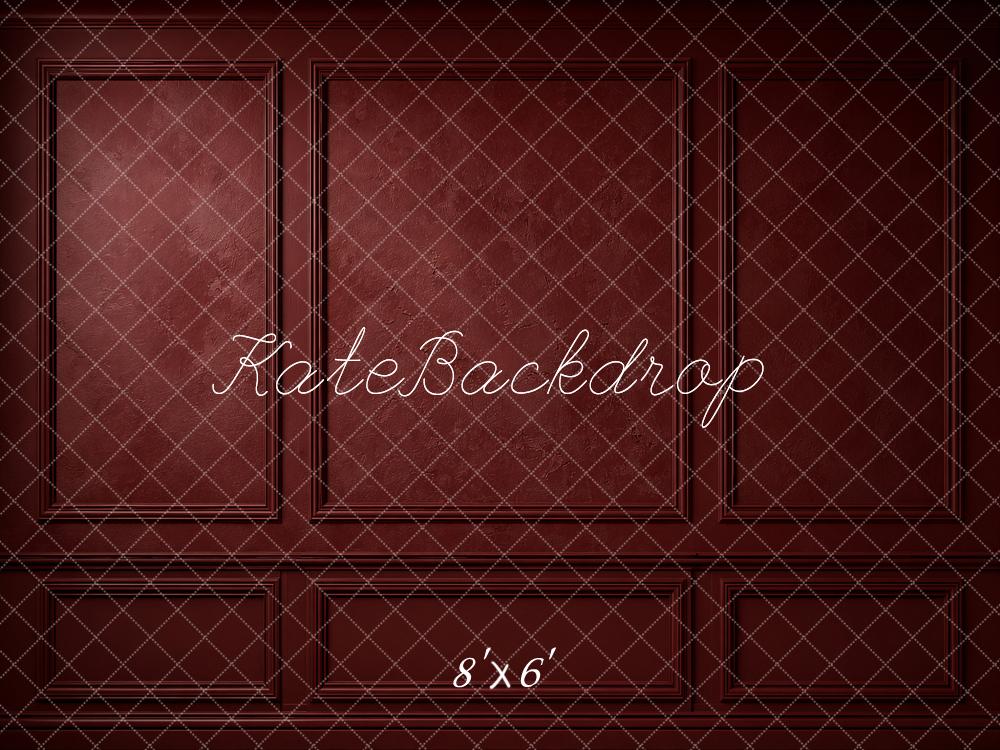 Kate Dark Red Retro Wall Panel Printed Backdrop Designed by Emetselch