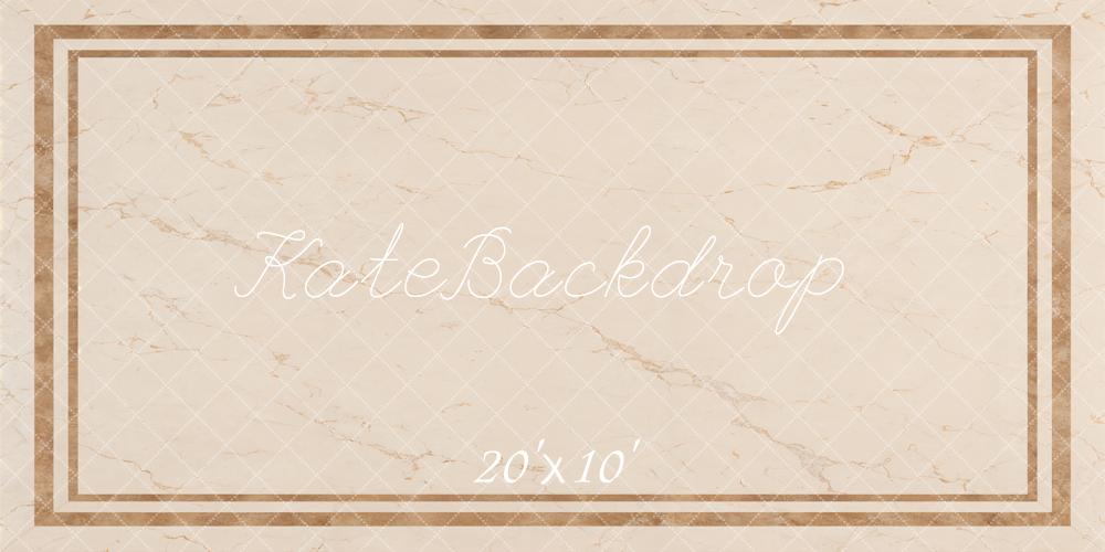 Kate Beige Marble Border Floor Printed Backdrop Designed by Emetselch