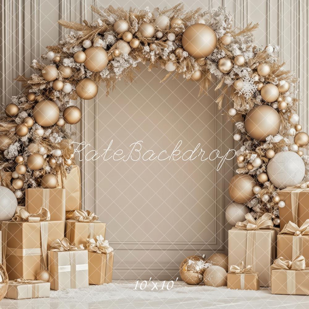 Kate Christmas Gold Arch Gifts Backdrop Designed by Patty Roberts